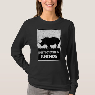 Rhino Chubby Animal Easily Distracted By Rhinos T-Shirt