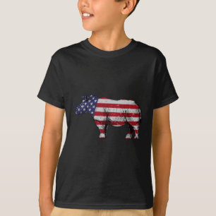 Rhino Design For Men Women Rhinoceros 4th Of July T-Shirt