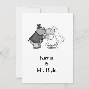Rhino et Hippo Faire-part de mariage