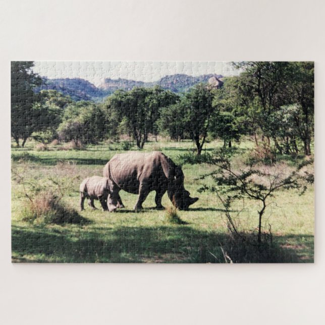 rhino family jigsaw puzzle (Horizontal)