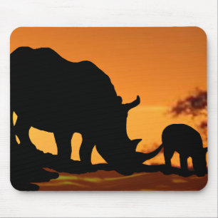 rhino family mouse pad