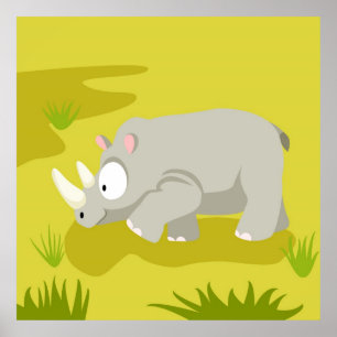 Rhino from my world animals serie poster