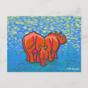 RHINO GRAFFITI ART Postcard