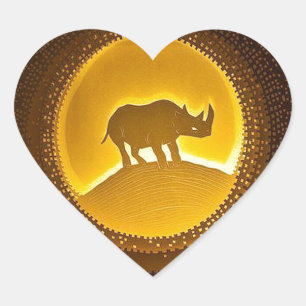 Rhino Heart Sticker