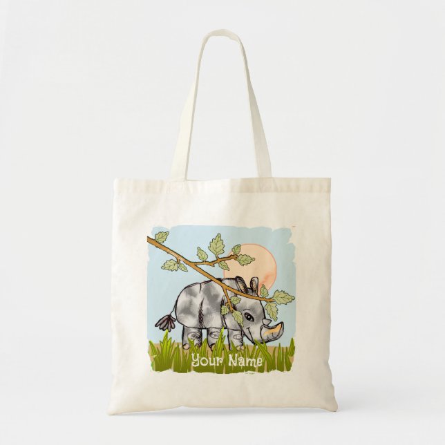 Rhino Hiding  Tote Bag (Front)
