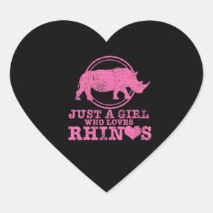 Rhino Just A Girl Who Loves Rhinos Cute Heart Sticker