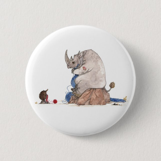 Rhino Knitting Button (Front)