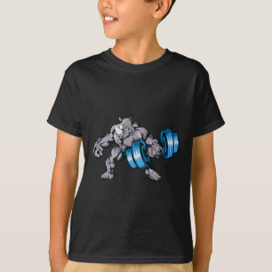 Rhino Lifting Weights Bodybuilding Beast Gym Fitne T-Shirt