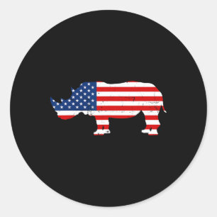 Rhino Lover Rhinoceros Horn Safari Wildlife Indepe Classic Round Sticker
