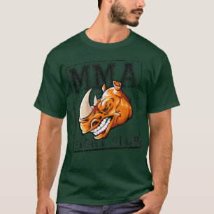 Rhino Mixed Martial Arts Mma  Fighter Beast Motiva T-Shirt