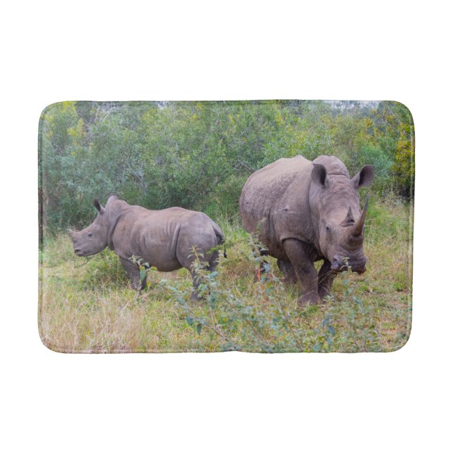 Rhino Mom and Baby bath mat (Front)