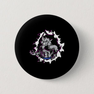 Rhino Muscles Fitness Bodybuilding Weight Lifting  2 Inch Round Button