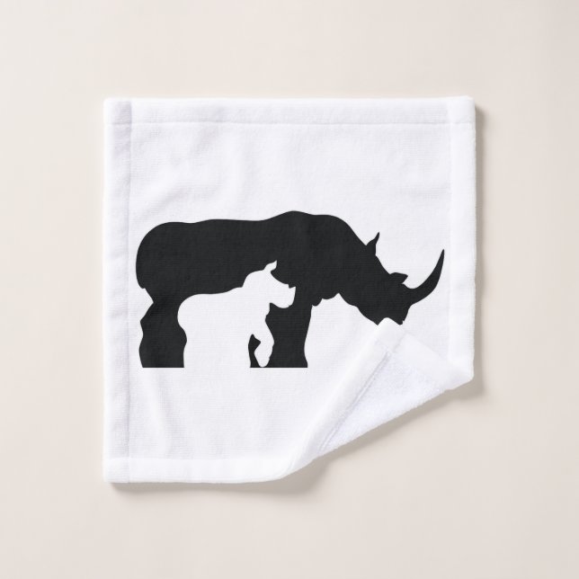 Rhino noir et blanc (Gant de toilette)