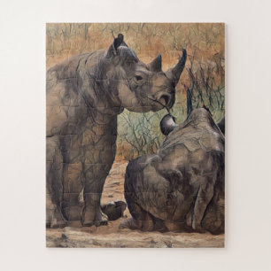 Rhino Oil Paint, Jigsaw Puzzle