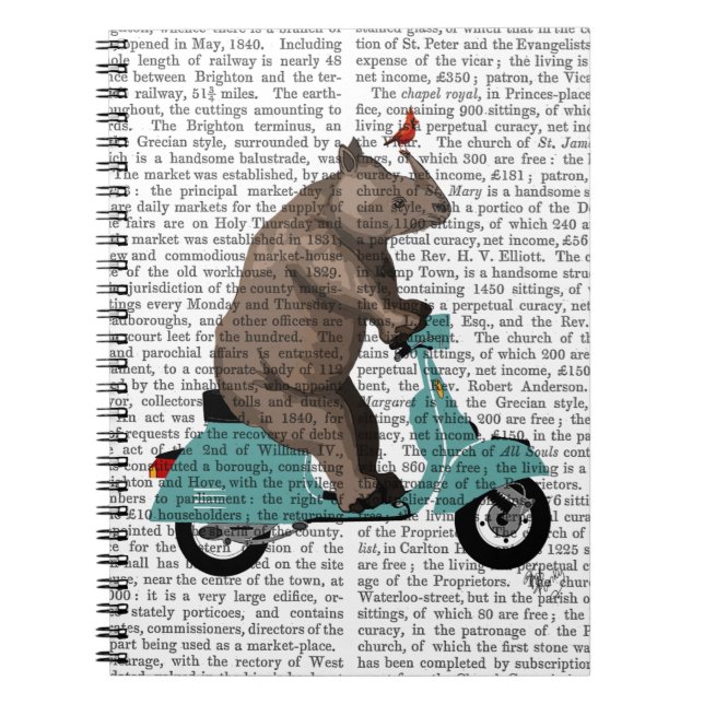 Rhino on Moped Notebook (Front)