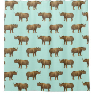 Rhino Pattern Teal and Golden