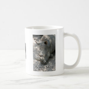 Rhino photograph with "Beauty Sleep" text Coffee Mug