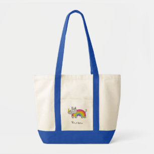 Rhino Rainbow Cute Kids Tote Bag