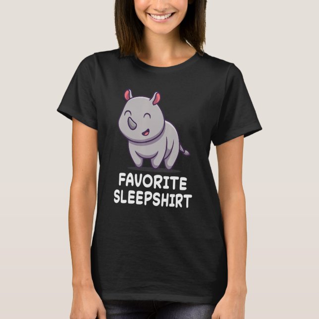 Rhino Rhinos Nap Sleeping Sleep Pajama Pajamas Nig T-Shirt (Front)