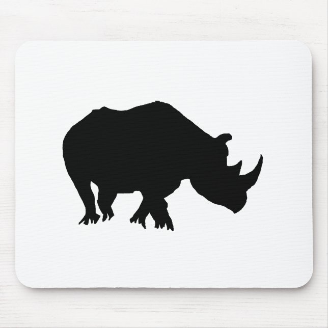 Rhino Silhouette Mouse Pad (Front)