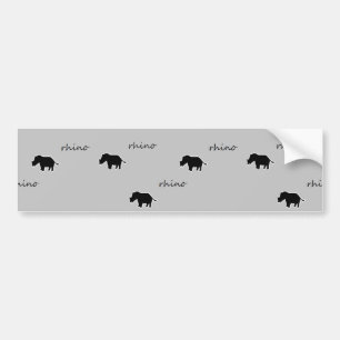 Rhino silhouette pattern bumper sticker
