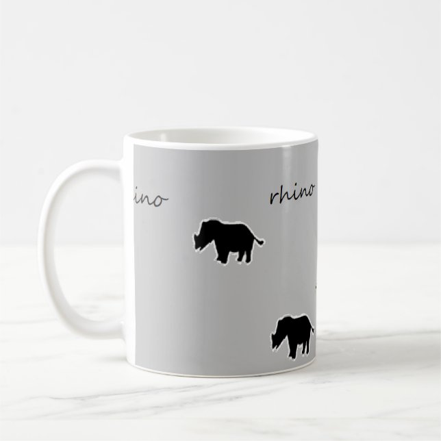 Rhino silhouette pattern coffee mug (Left)