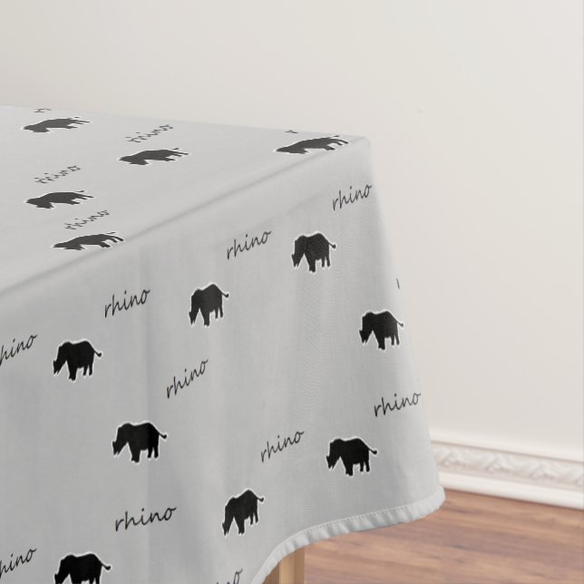 Rhino silhouette pattern tablecloth (In Situ)