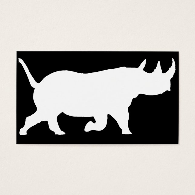 Rhino Silhouette, right facing, Black Background (Front)