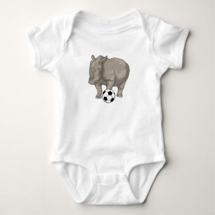 Rhino Soccer player Soccer Baby Bodysuit