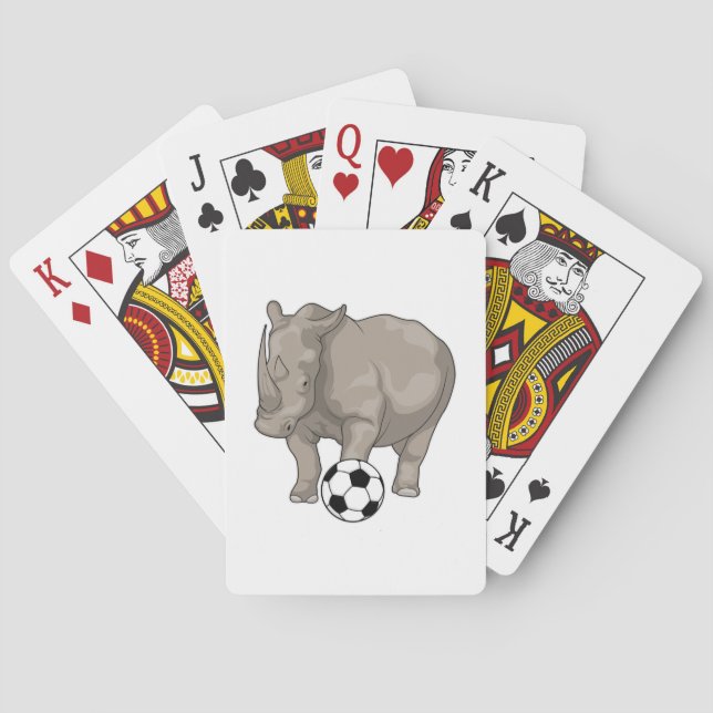 Rhino Soccer player Soccer Playing Cards (Back)