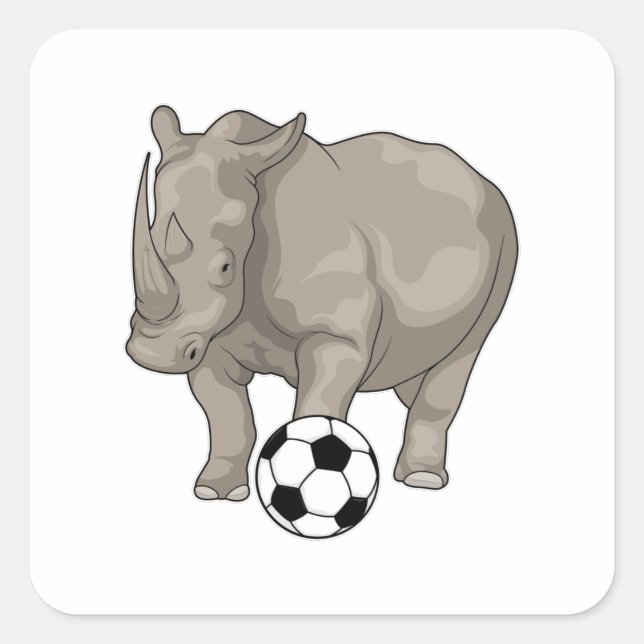 Rhino Soccer player Soccer Square Sticker (Front)