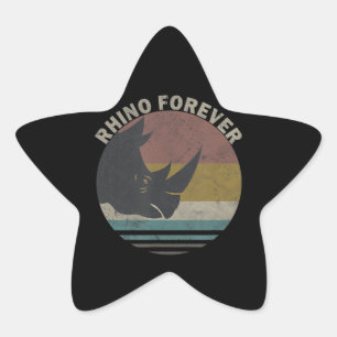 Rhino Spirit Animal Lovely Costume Gift Star Sticker