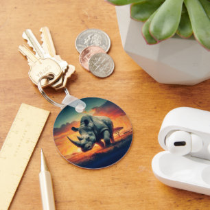 Rhino Sunset Safari Keychain