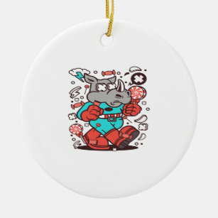 Rhino Super Candy Ceramic Ornament