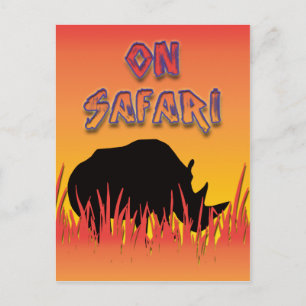 Rhino sur cartes postales safari