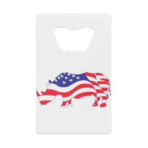 Rhino-USA-Flag Credit Card Bottle Opener