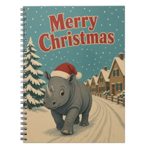 Rhino Village Lane Animal Christmas Notebook