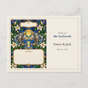 Rhino Wedding Guest Book Wishes Postcard