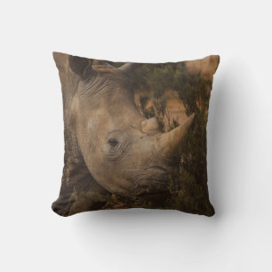 RHINO WILD ANIMALS THROW PILLOW