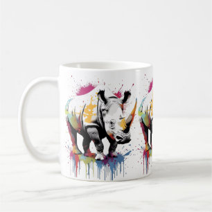 Rhino Wildlife & Nature Water Color Set Coffee Mug