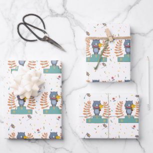 Rhino Wins The Champion Illustration Wrapping Paper Sheet