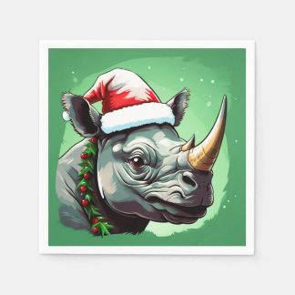 Rhino Xmas Napkin