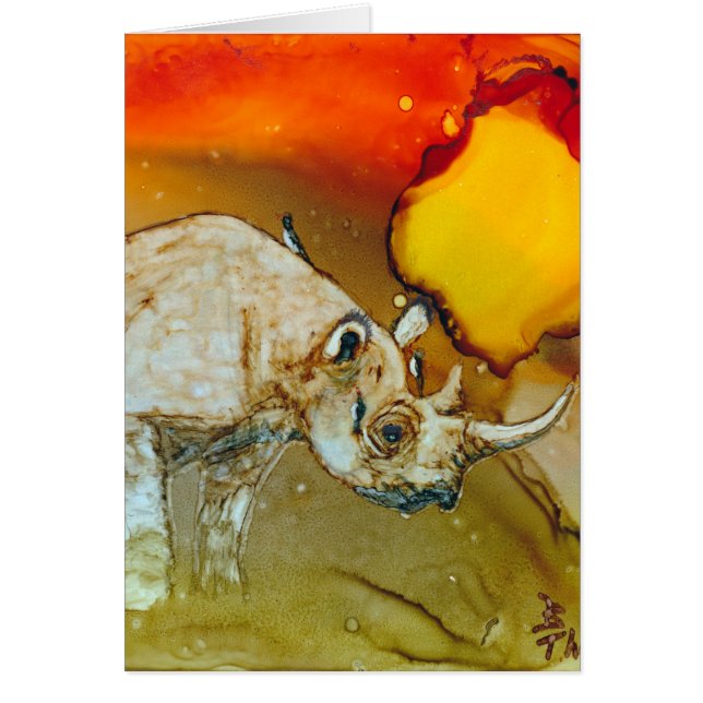 Rhinocéros au coucher du soleil (Devant)