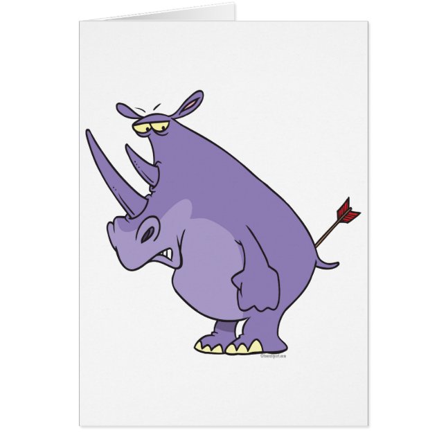 rhinocéros avec flèche en dessin animé sur le cul (Devant)