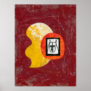 Rhinoceros Avoiding Conflict Poster Wall Art