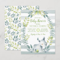 Rhinoceros Baby Shower Invitations
