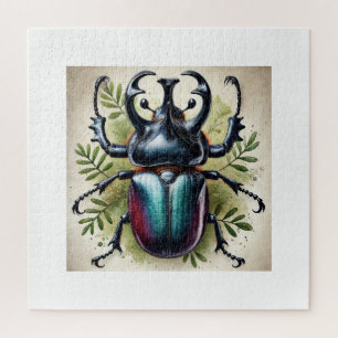 Rhinoceros Beetle 310824IREF209 - Watercolor Jigsaw Puzzle