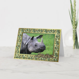 Rhinoceros Blank Christmas Card