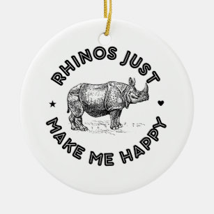 rhinoceros ceramic ornament