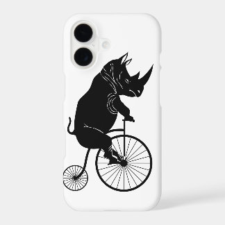 Rhinocéros chevauchant un vélo ancien